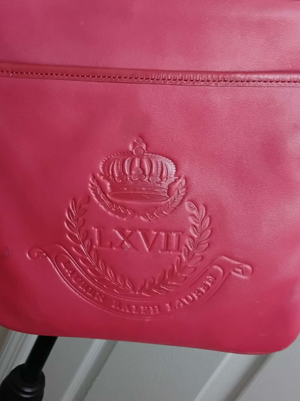 Vintage Ralph Lauren Embossed Crest Crossbody Bag - Red